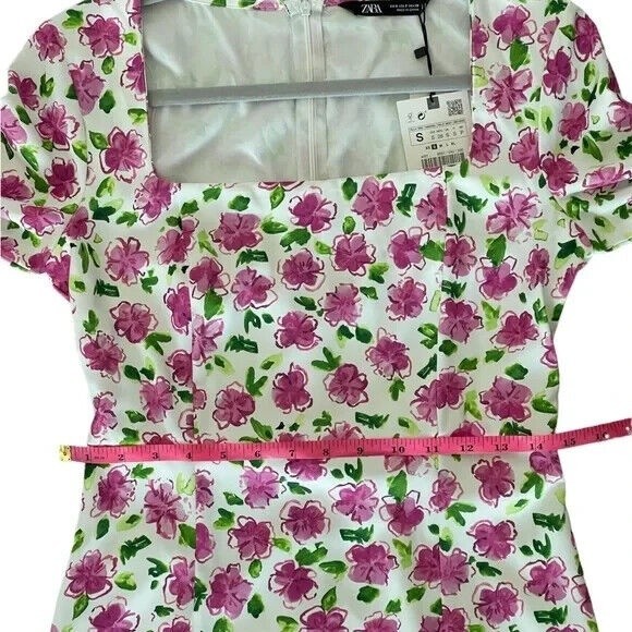 Zara Women's Dress Floral Midi Size S NEW - Picture 10 of 12